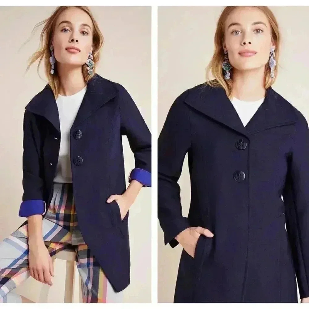 Anthropologies‎ Wellesley Pleated Peacoat Navy